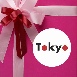 Modern Tokyo Japan Red Dots Light-Colour Classic Round Sticker