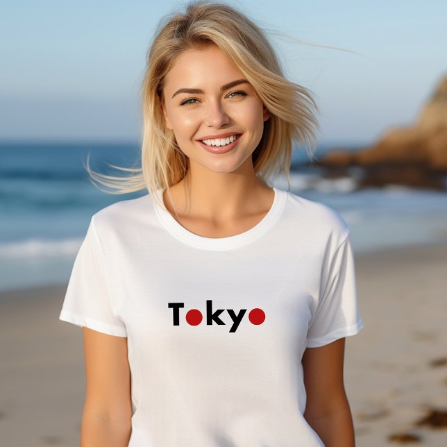 Modern Tokyo Japan Red Dots Light-Colour T-Shirt (Creator Uploaded)