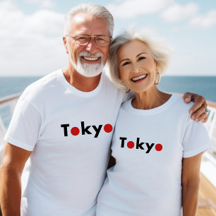 Modern Tokyo Japan Red Dots Light-Colour T-Shirt