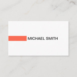 Modern Tomato Elegant Professional Plain White Business Card