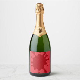 Modern Tomato-Red Sparkling Wine Labels (Custom)