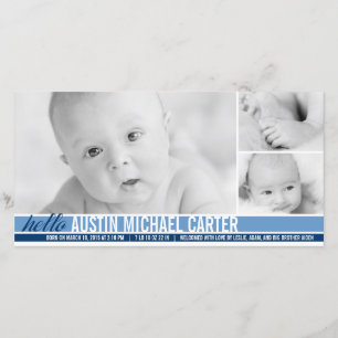 Modern Tones Baby Boy Birth Announcement