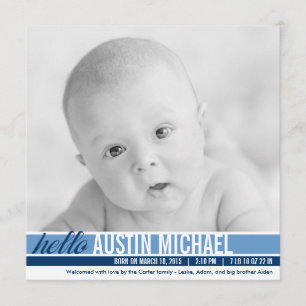 Modern Tones Birth Announcements - Blue