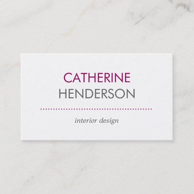 Modern Tones Business Card - Pink (Front)