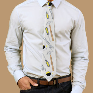 Modern Tools Pattern Whimsical Fun Tie