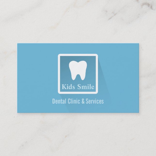Modern Tooth Icon Dental Business Cards (Front)
