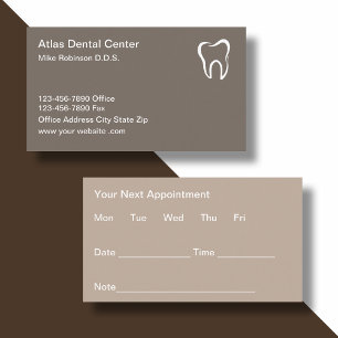 Modern Tooth Icon Logo Dental Appointment Cards
