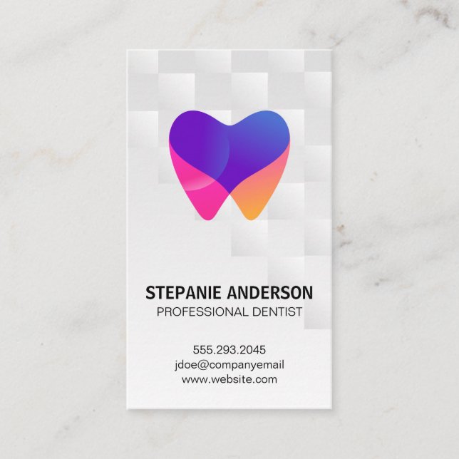 Modern Tooth Logo | Dental  Business Card (Front)