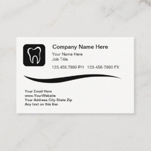 Modern Tooth Logo Dental Business Cards