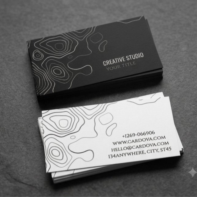 Modern Topographic Creative Business Card Design (Creator Uploaded)