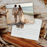 Modern Topography Full Photo Wedding Save The Date