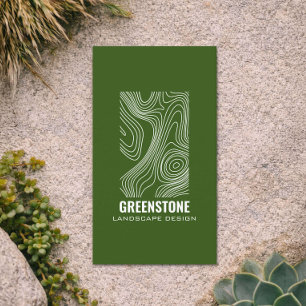 Modern Topography Landscape Design Green Business Card