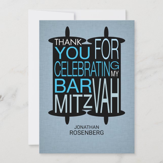 Modern Torah Thank You Grey and Blue (Front)