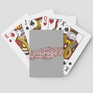 Modern Torn Grey & Pink Courage Typography Playing Cards
