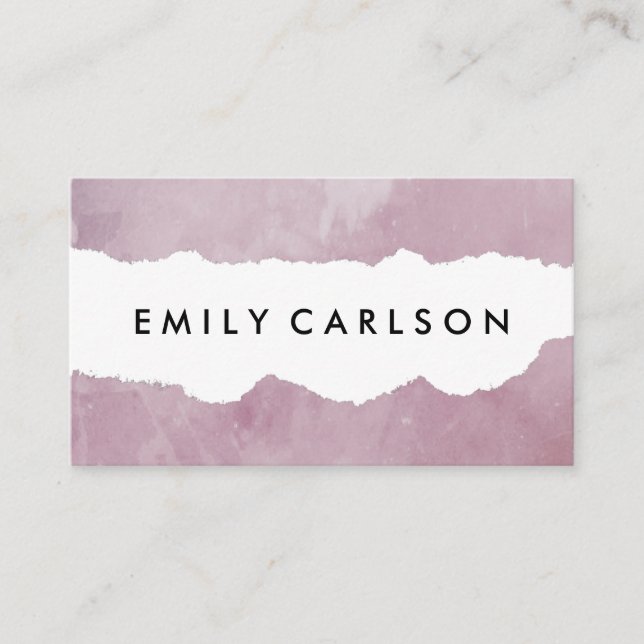 Modern Torn Grunge Business Card (Front)