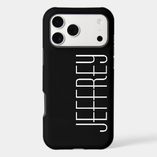 Modern Tough Personalised Black with White Text
