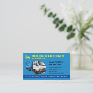 Modern Towing Service blue Business Card