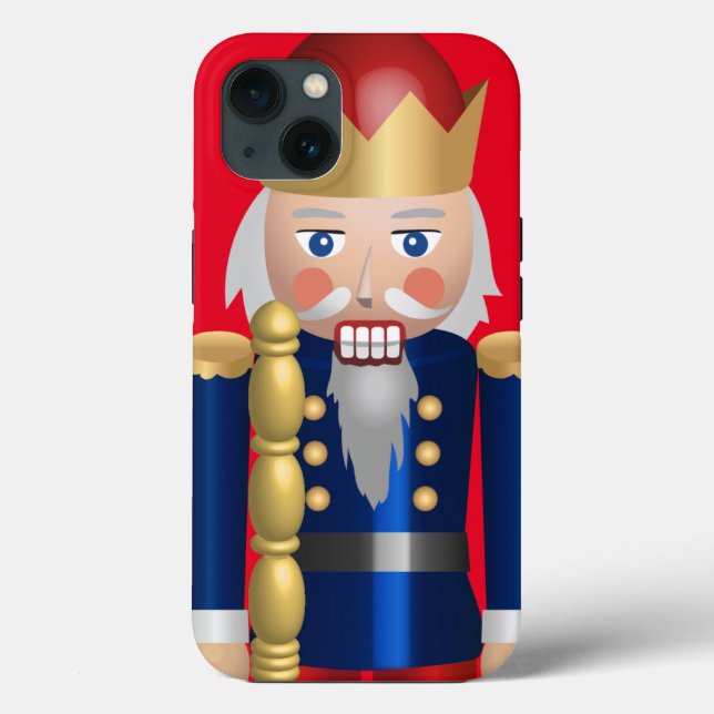 Modern traditional holly Festive nutcracker Red Case-Mate iPhone Case (Back)