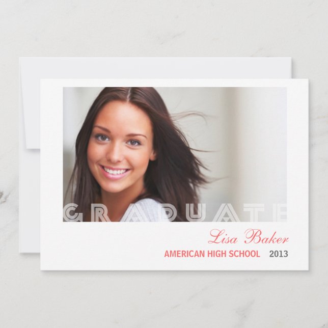 Modern Transparency Graduation Announcement (Front)