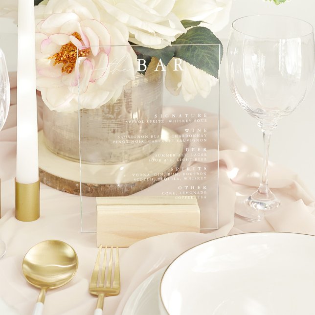 Modern Transparent Minimalist Bar Menu Pedestal  Window Cling (Creator Uploaded)