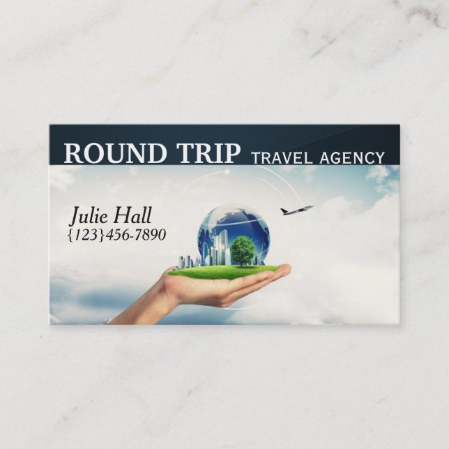 Modern Travel Agency Agent Business Card (Front)