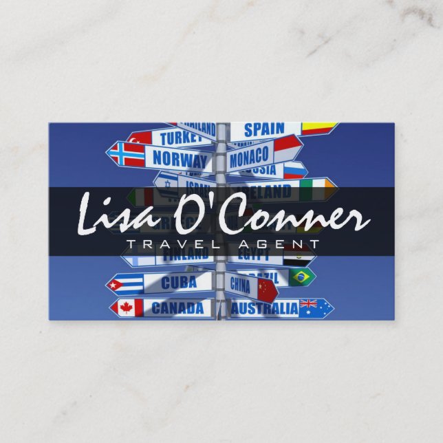 Modern Travel Agent Agency Company Business Card (Front)