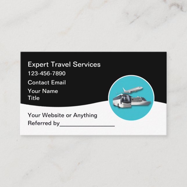 Modern Travel Agent And Advisor Business Card (Front)