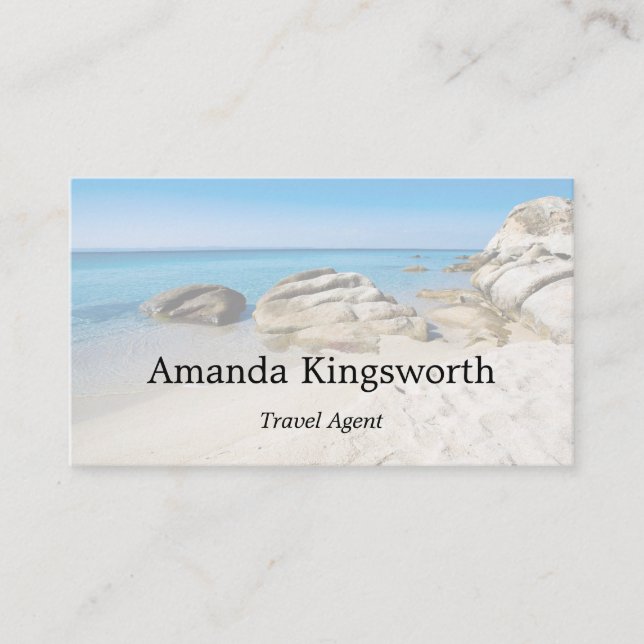 Modern Travel agent professional Beach vacation Business Card (Front)