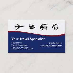 Modern Travel Consultant Business Cards