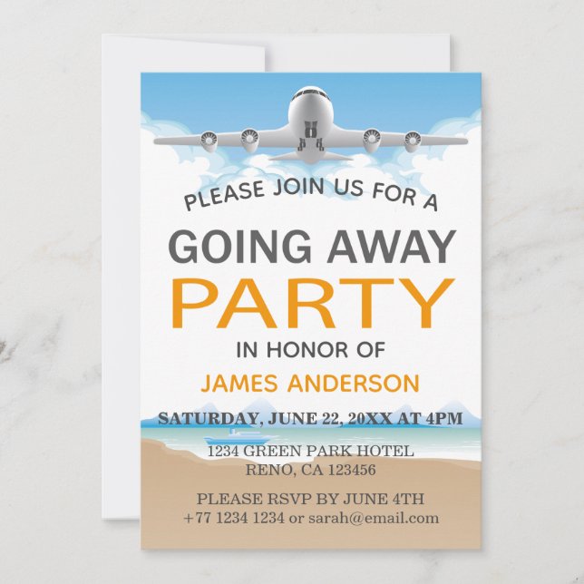 Modern Travel Farewell | Going Away Party Invitation (Front)