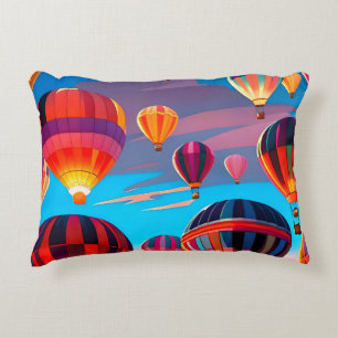 Modern Travel Hot Air Balloon Sky Festival Decorative Cushion
