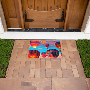 Modern Travel Hot Air Balloon Sky Festival Doormat