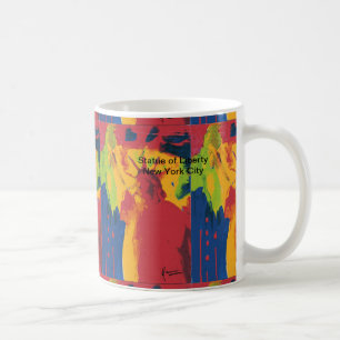 Modern travel poster Statue of Liberty NYC mug
