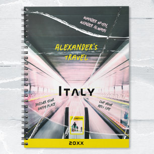 Modern Travel Quotes Your Photo Name Diary Notebook