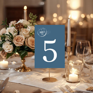 Modern Travel Stamp Wedding Table Number Card