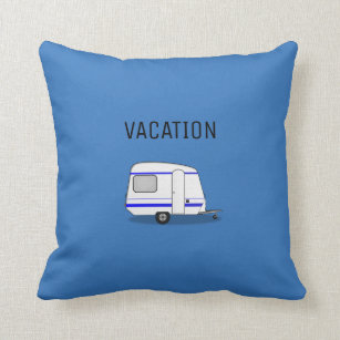 Modern travel vacation caravan adventure camping cushion