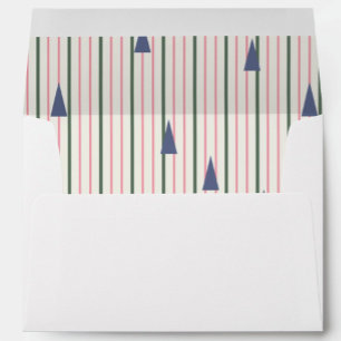 Modern tree and stripe holiday envelope