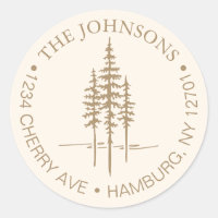 Modern Tree Forest Rustic Wedding Return Address