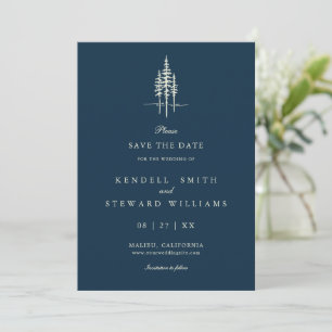 Modern Tree Forest Rustic Wedding Save the Date In