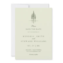 Modern Tree Forest Rustic Wedding Save the Date In