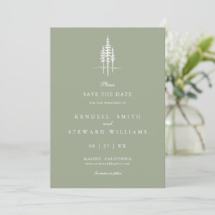 Modern Tree Forest Rustic Wedding Save the Date In