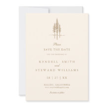 Modern Tree Forest Rustic Wedding Save the Date In