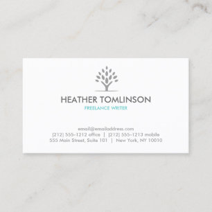 MODERN TREE GRAY/WHITE Business Card