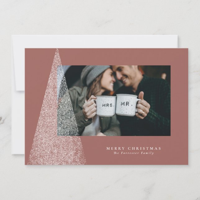 Modern tree Holiday photo card (Front)