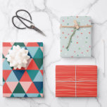 Modern Tree holiday wrapping paper - red<br><div class="desc">This wrapping paper collection features geometric tree,  woodgrain and polka dot patterns for a minimalist holiday look.</div>