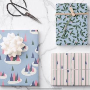 Modern Tree Holiday Wrapping Paper Sheet