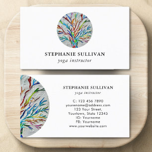 Modern Tree of Life Yoga Instructor Business Card