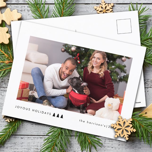Modern Tree Photo Holiday Postcard (Modern Tree Photo Holiday Postcard)