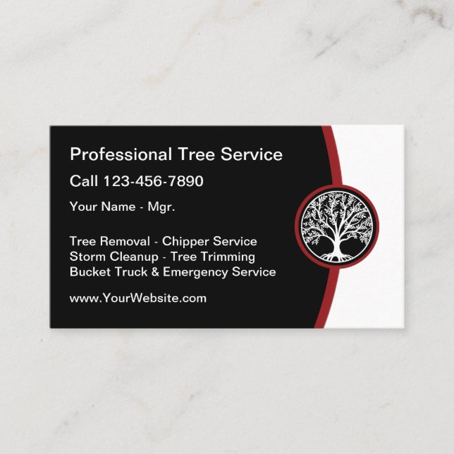 Modern Tree Service New Business Cards (Front)