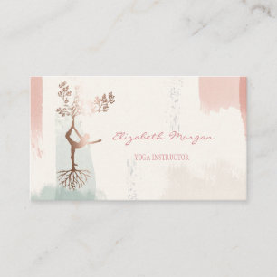 Modern Tree Silhouette,Watercolor Brush Stroke Business Card